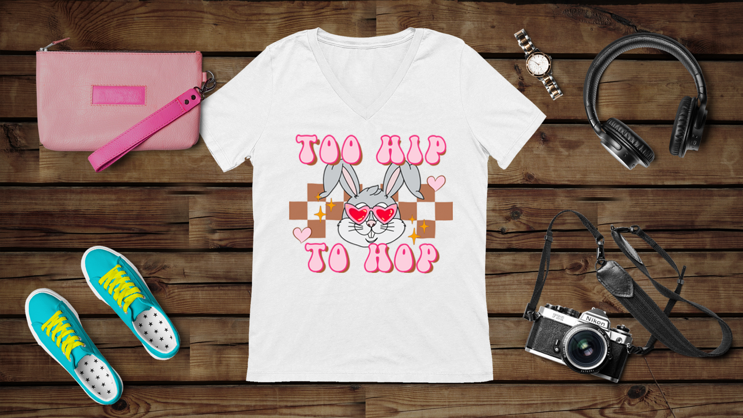 Too Hip To Hop - Unisex Jersey Short Sleeve V-Neck Tee