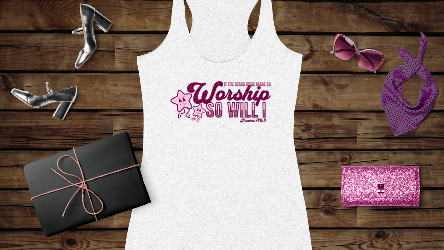 Psalms 148:3 Bible Verse - Women's Ideal Racerback Tank